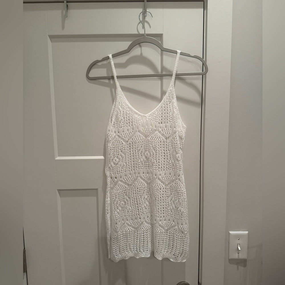 White Crochet Swim Coverup